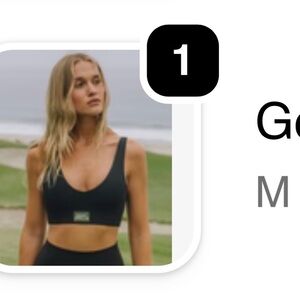 NWOT Black daily drills Go! V-Neck Sports Bralette  size medium